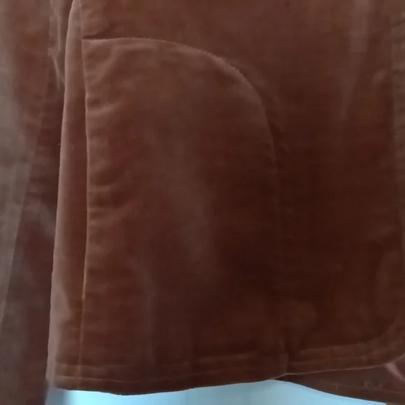 Suit by Prophecy EUC caramel brown velveteen VTG from 1970s skirt and blazer - Picture 3 of 16